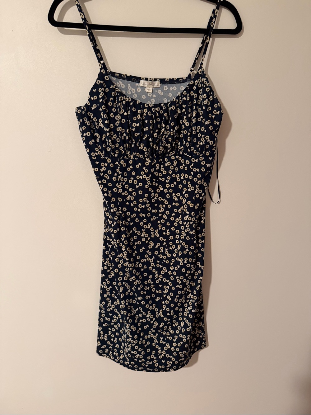 Navy Floral Spaghetti Strap mini dress